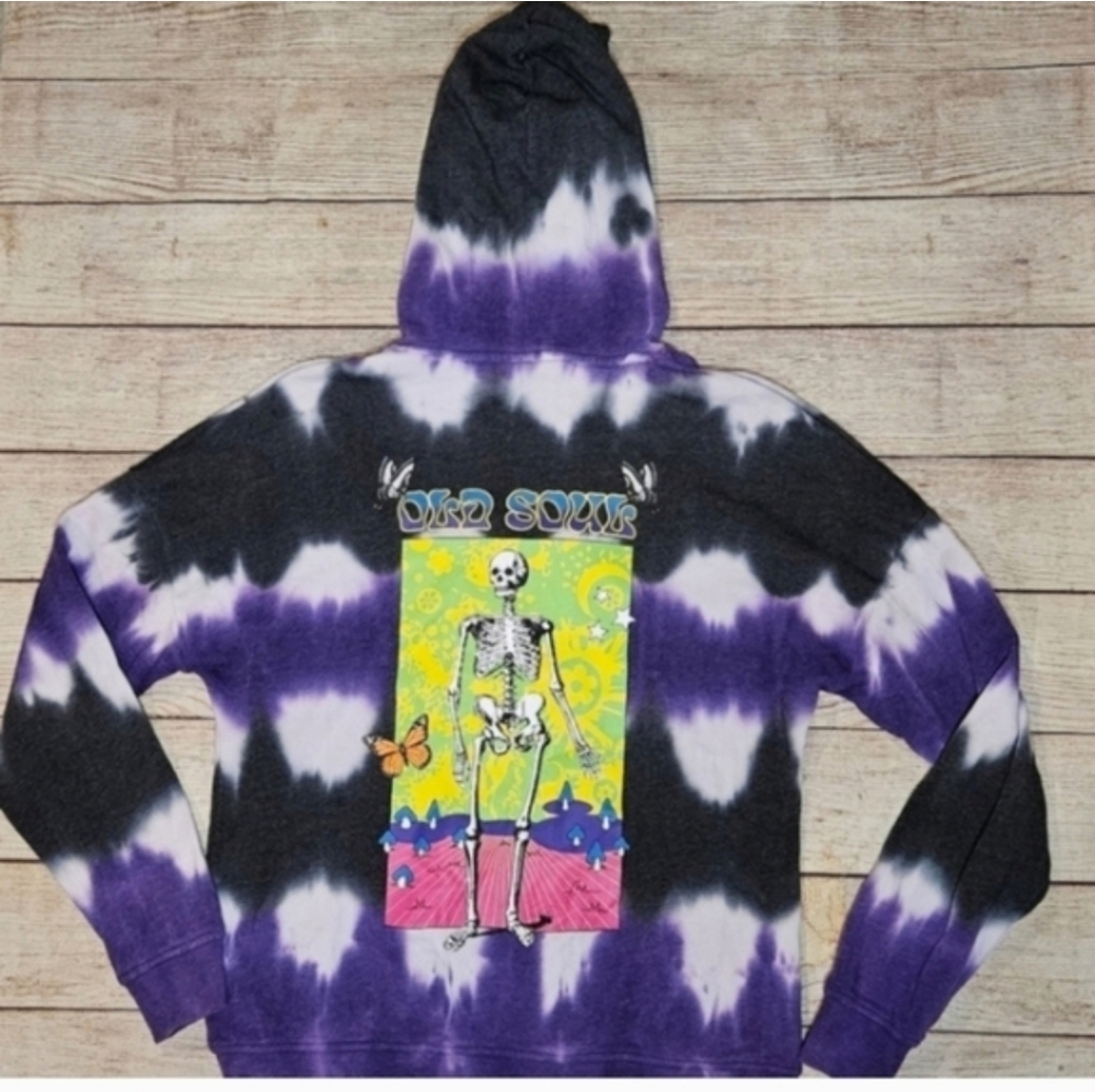Empyre Fredia Old Soul Skeleton Mushroom Black & Purple Tie Dye Hoodie